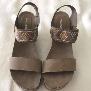 Maurices Emma molded wedge with embroidered strap